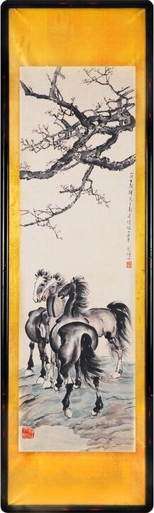 Horses Beneath a Plum Tree