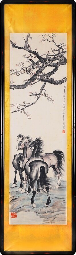 Horses Beneath a Plum Tree