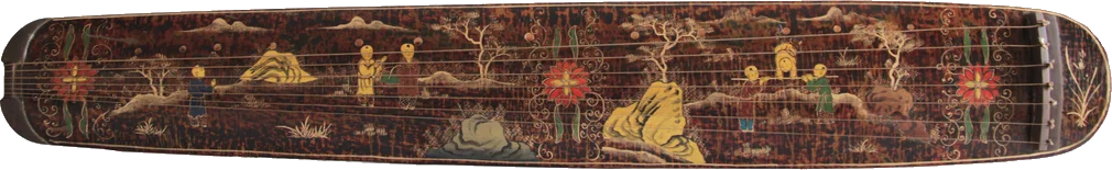 Lacquered Qin with a Painted Landscape